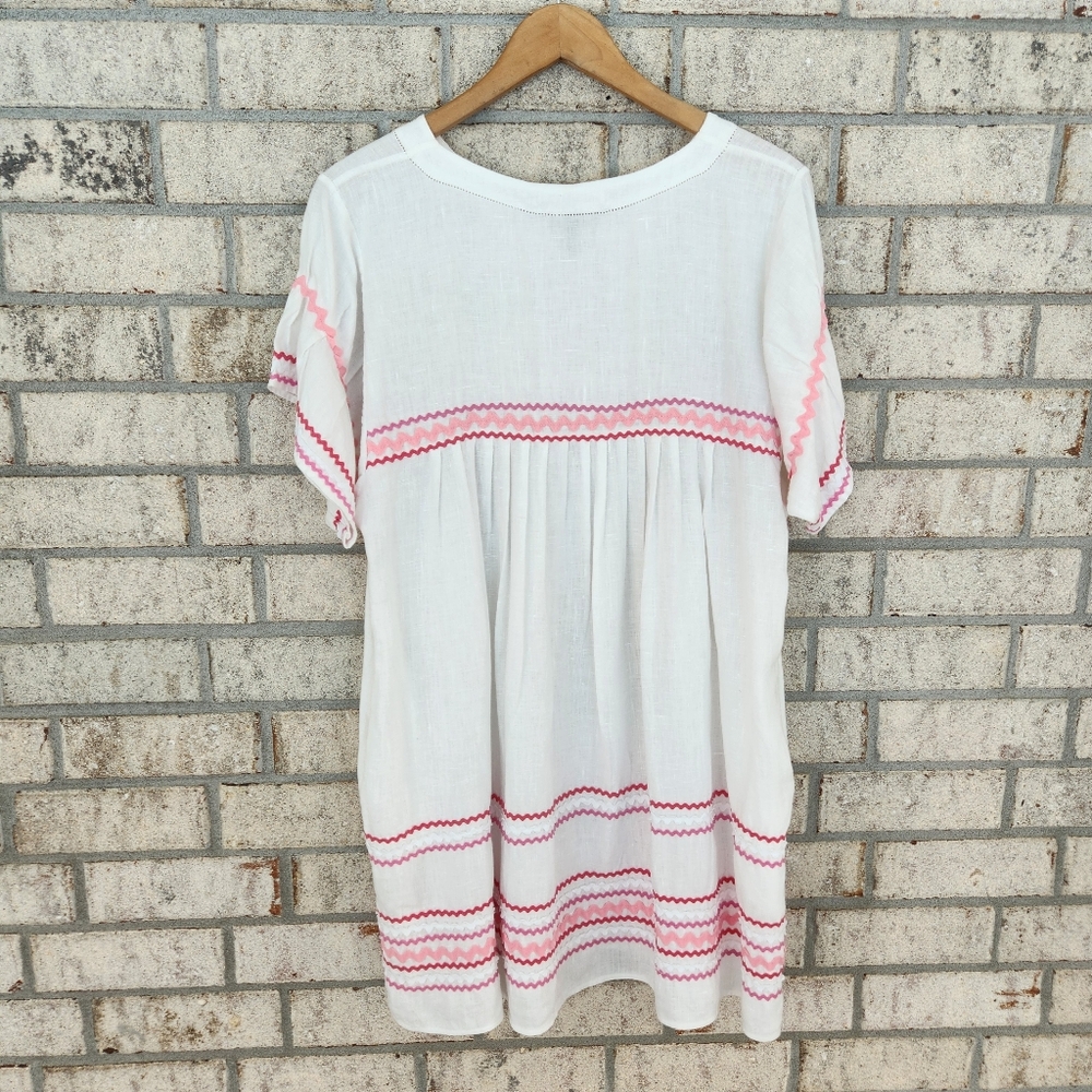 Lisa Marie Fernandez Linen Ric Rac Mini Dress - Picture 3 of 8